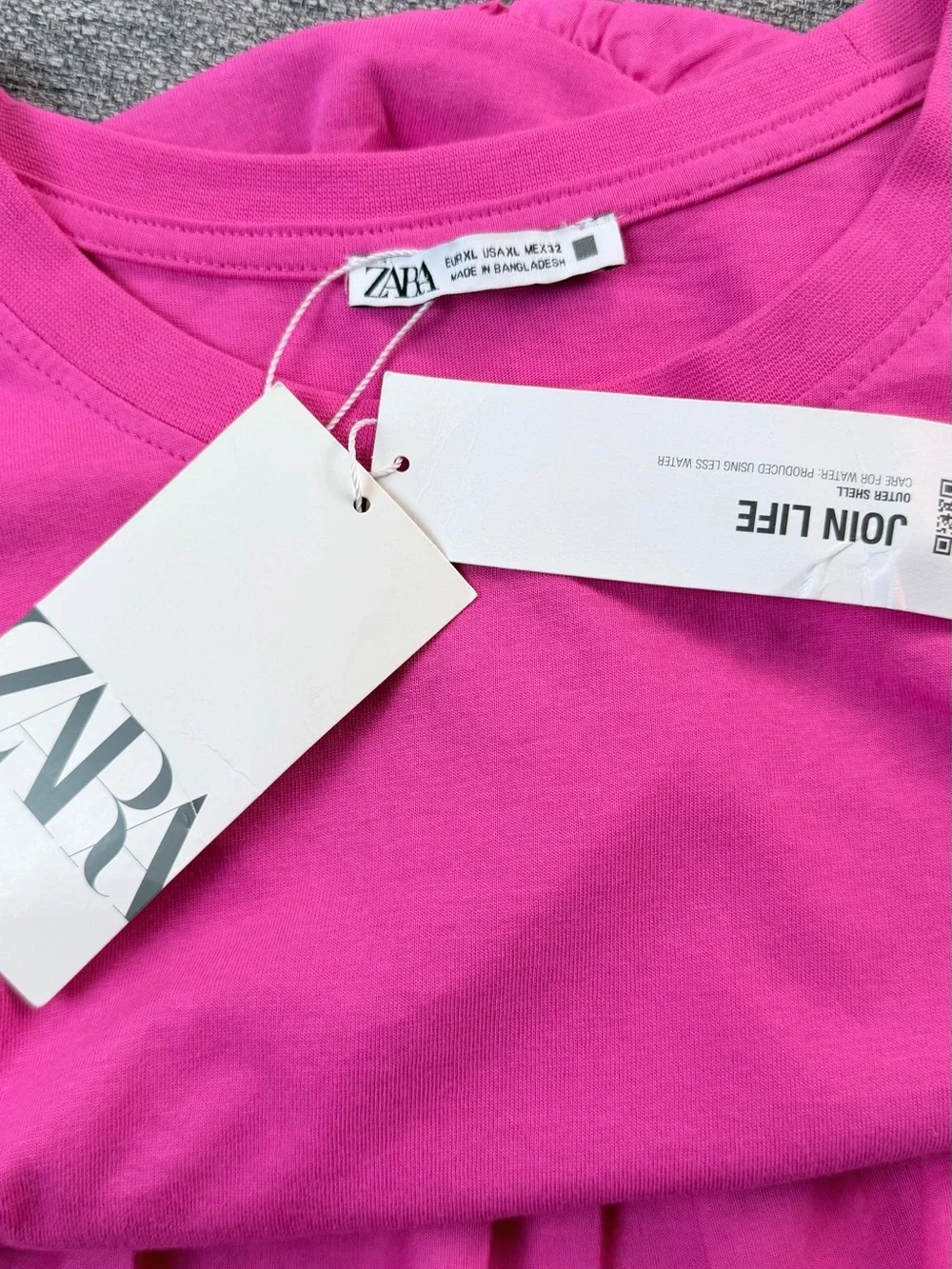Zara Hot Pink Tiered Puff-Sleeve Dress SzXL - Picture 4 of 12